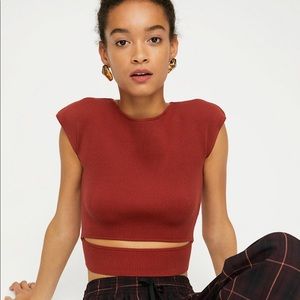 Wilfred Burnt Orange Slit Cut-Out Top by Aritzia